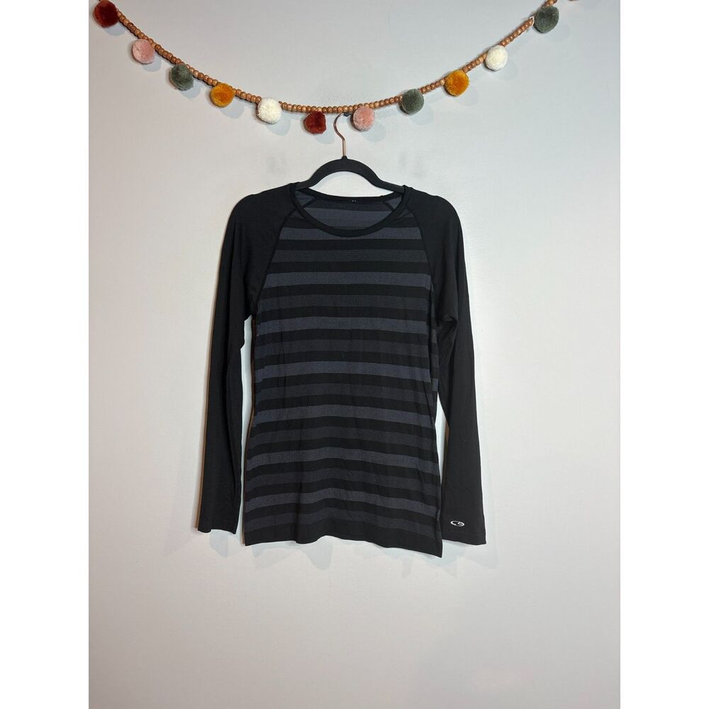 C9 by Champion black striped seamless long sleeve top